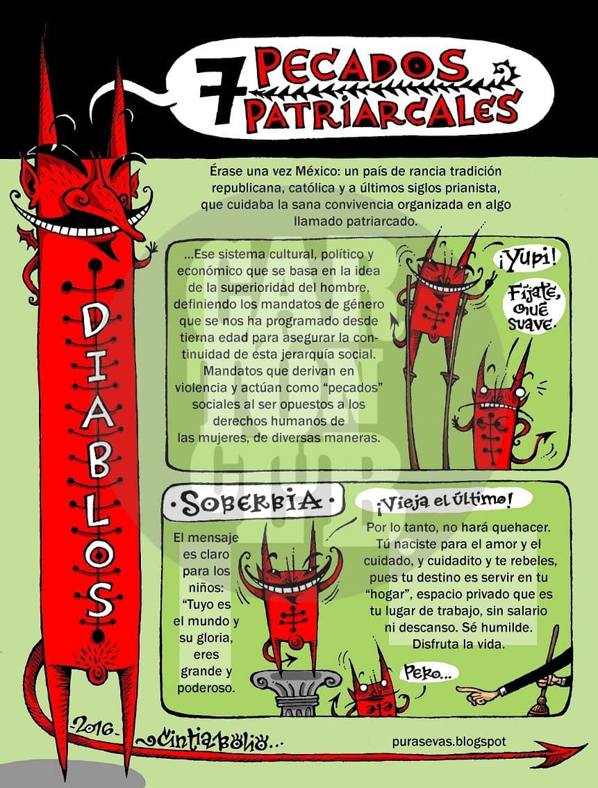 7 Pecados Patriarcales - 1 de 4, cartón de Cintia Bolio