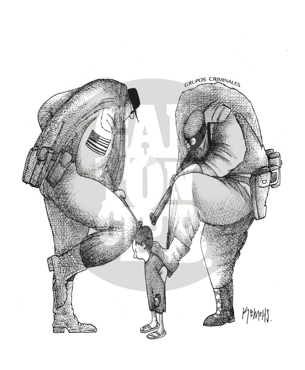 A dos fuegos, cartón de Kemchs