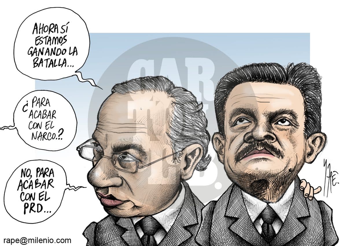 Dos hombres dialogan sobre la batalla que dicen estar ganando, revelando que en realidad buscan acabar con un partido político y no con el narcotráfico.
