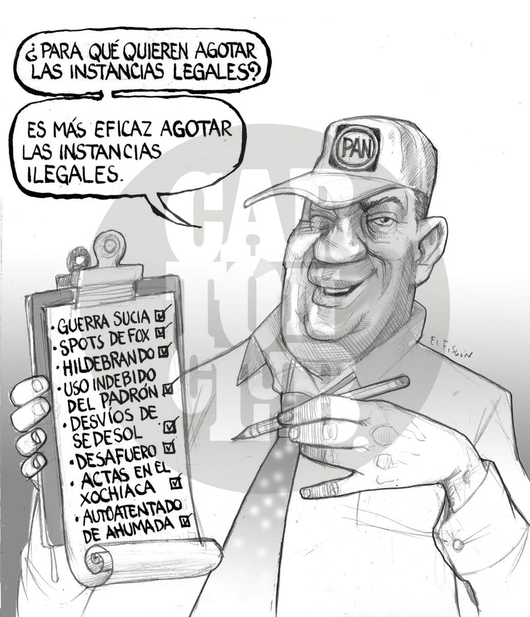 ¿Abrir los paquetes?, cartón de El Fisgón