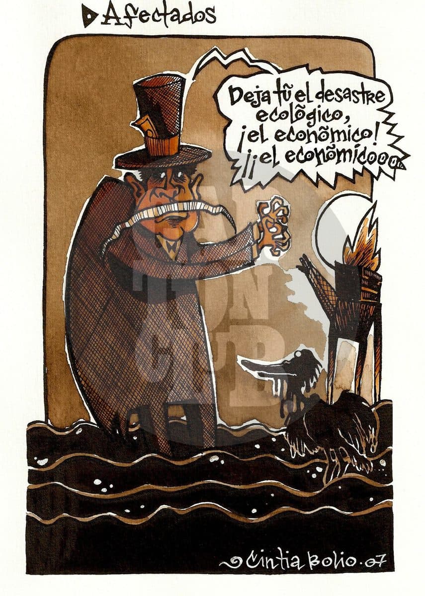 Afectados, cartón de Cintia Bolio