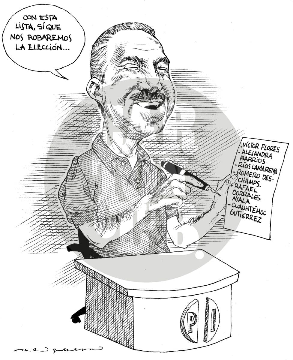Al asalto del poder, cartón de Helguera