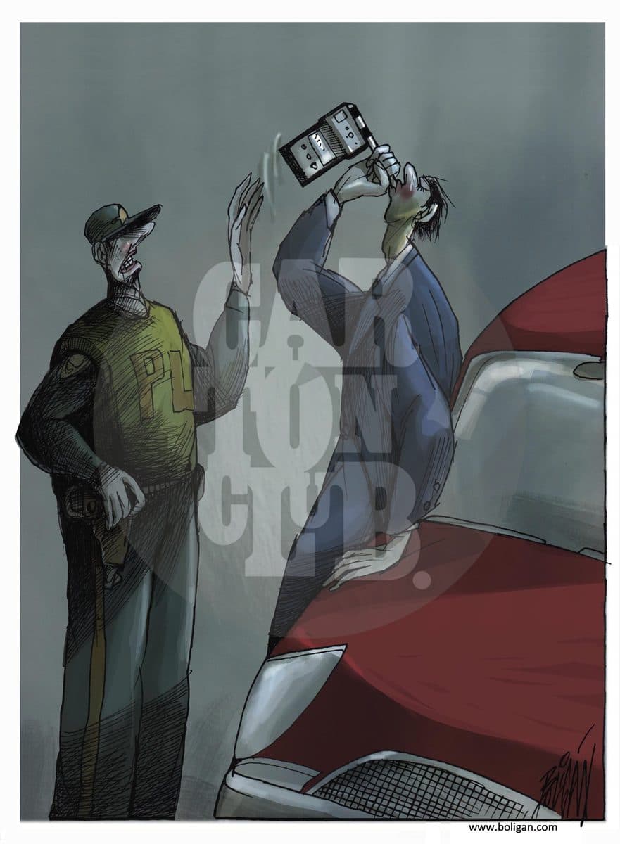Alcoholimetro, cartón de Ángel Boligán