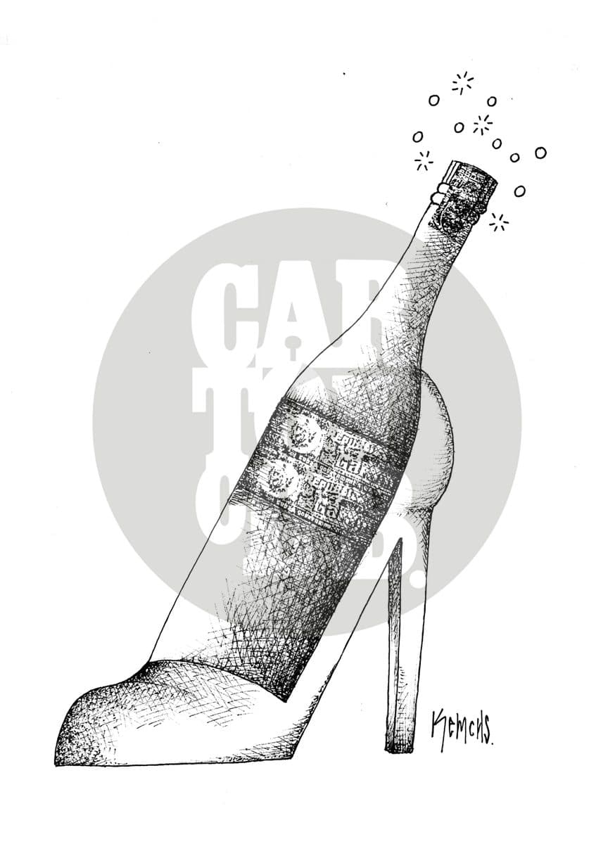 Alcoholismo femenino 1, cartón de Kemchs
