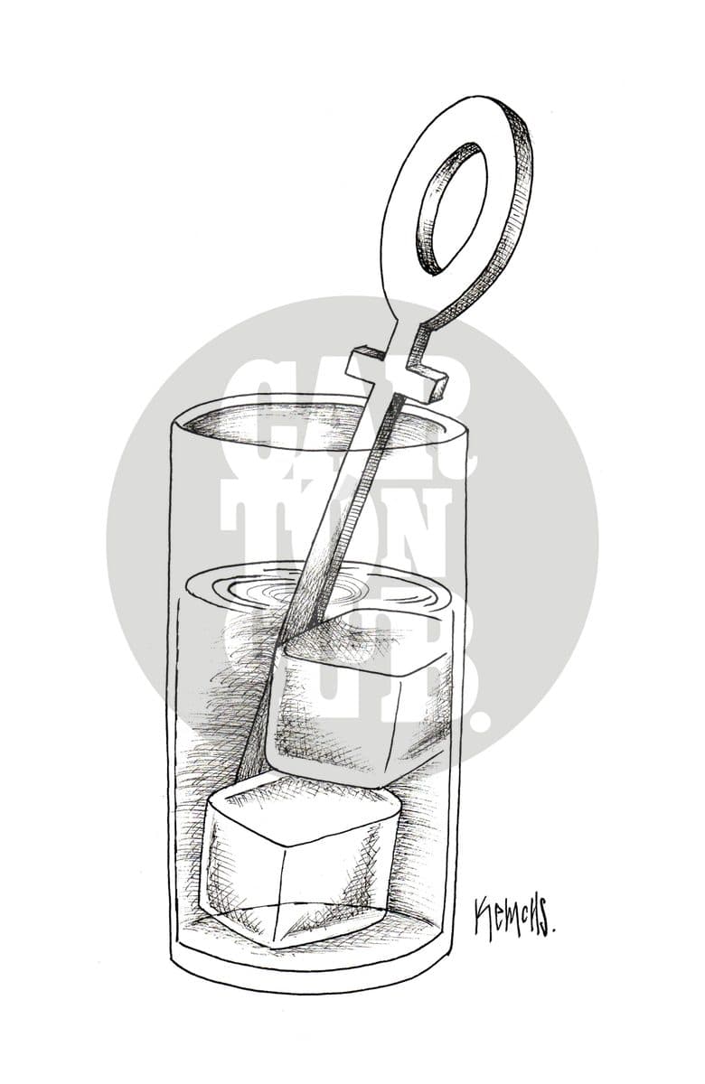 Alcoholismo femenino 2, cartón de Kemchs