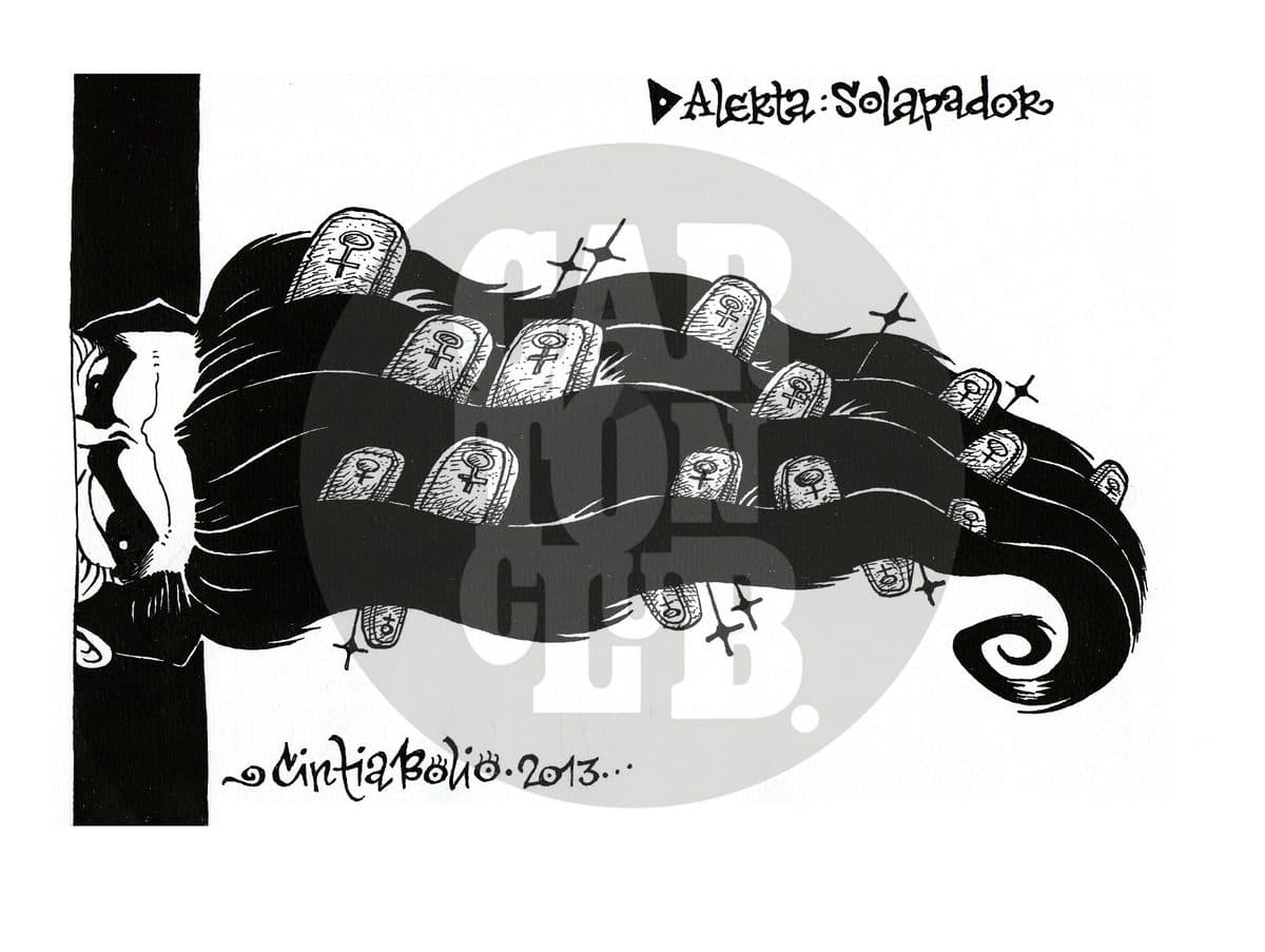 Alerta: solapador, cartón de Cintia Bolio