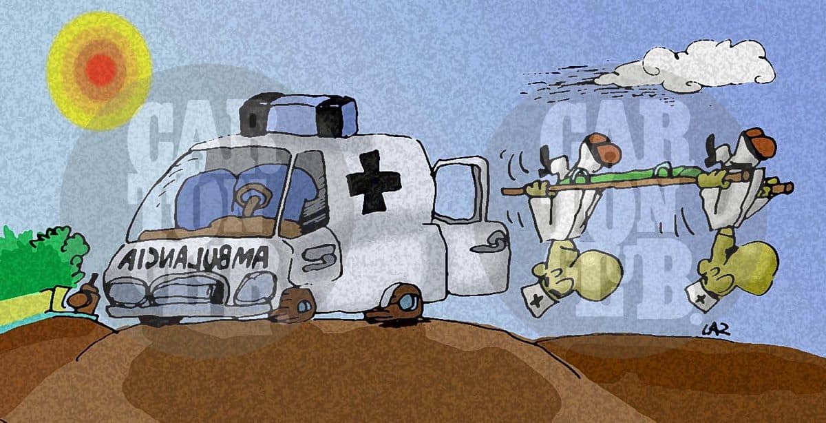 Ambulancia, cartón de Laz
