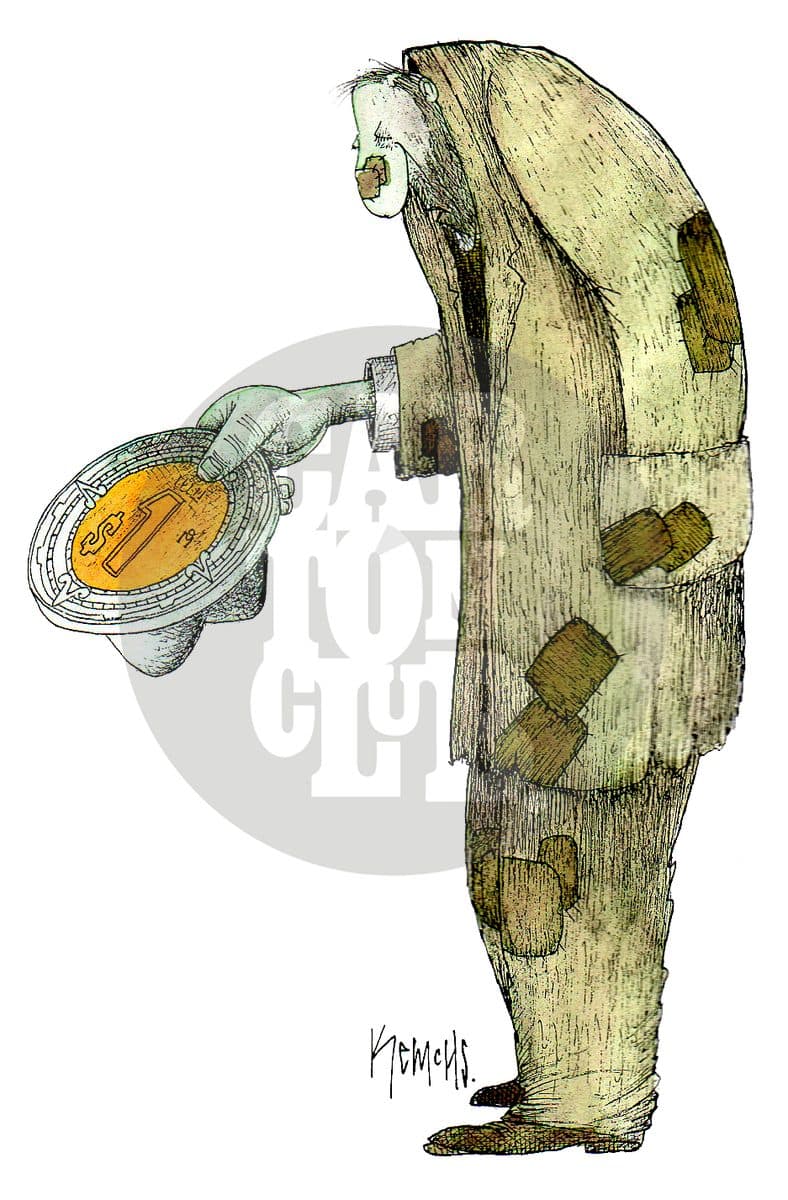 Ante el dólar, cartón de Kemchs