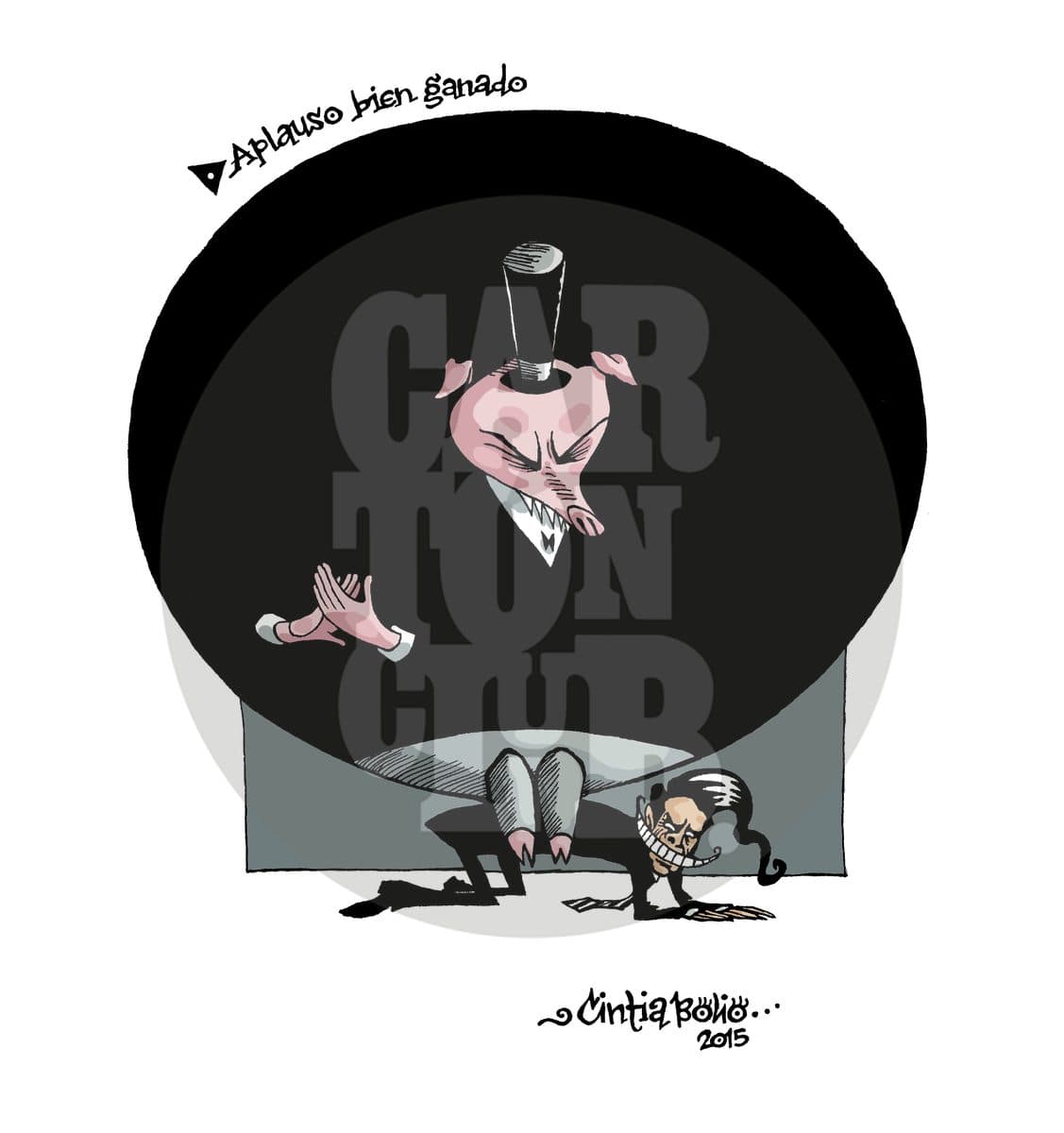 Aplauso bien ganado, cartón de Cintia Bolio
