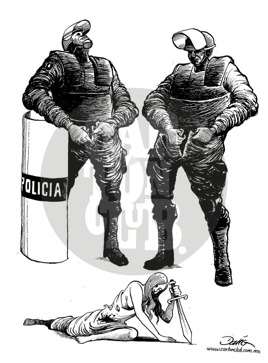 Aplicación de la ley, cartón de Darío Castillejos