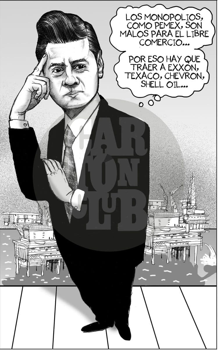 Asi piensa la silla del águila, cartón de El Fisgón