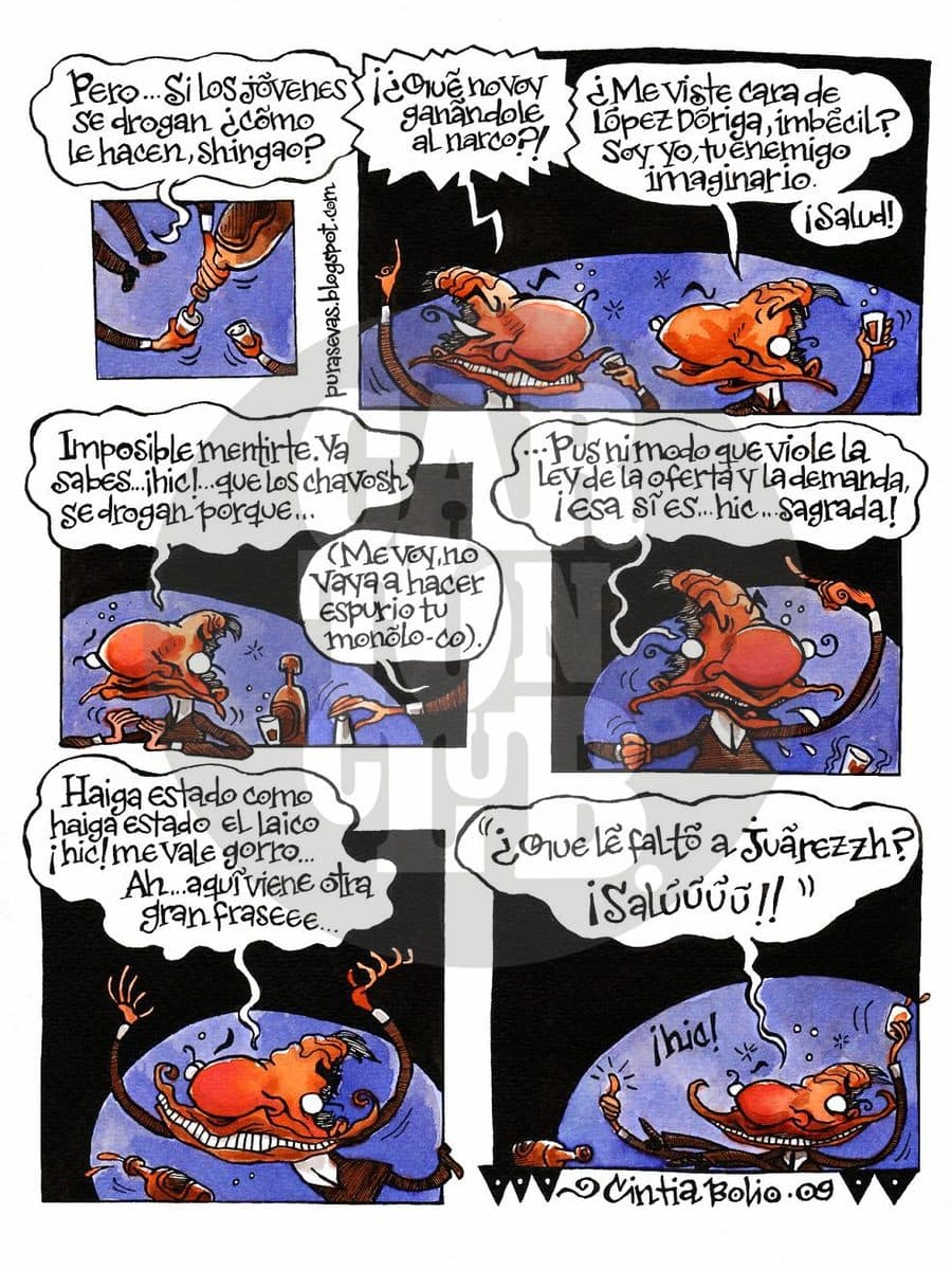 Asideros 2, cartón de Cintia Bolio