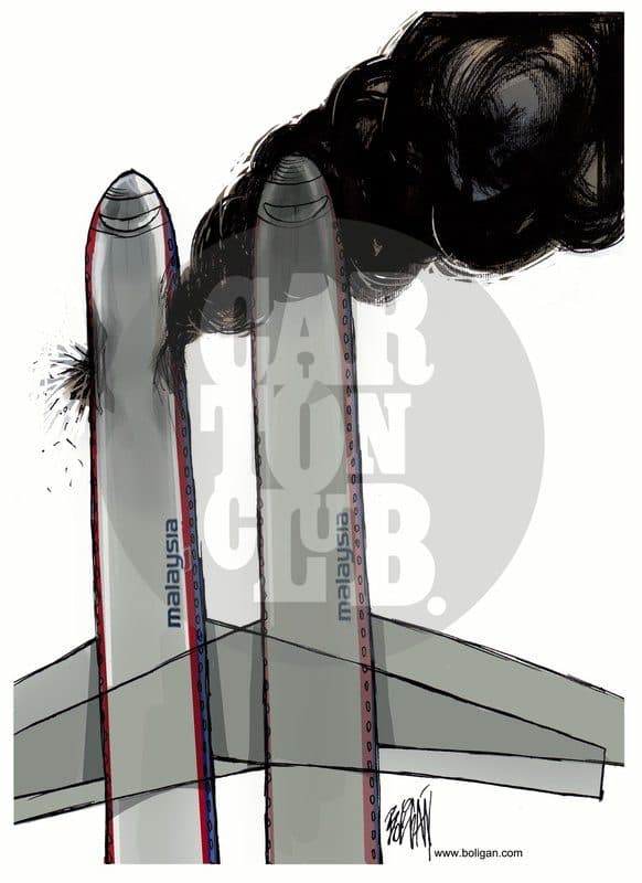 Ataque Terrorista, cartón de Ángel Boligán