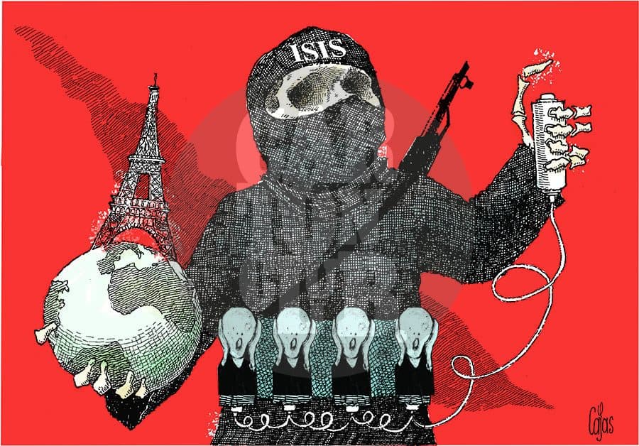 Barbarie en Paris, cartón de Cajas