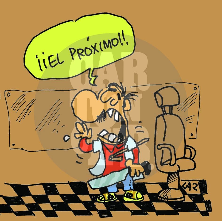 Barbería, cartón de Laz