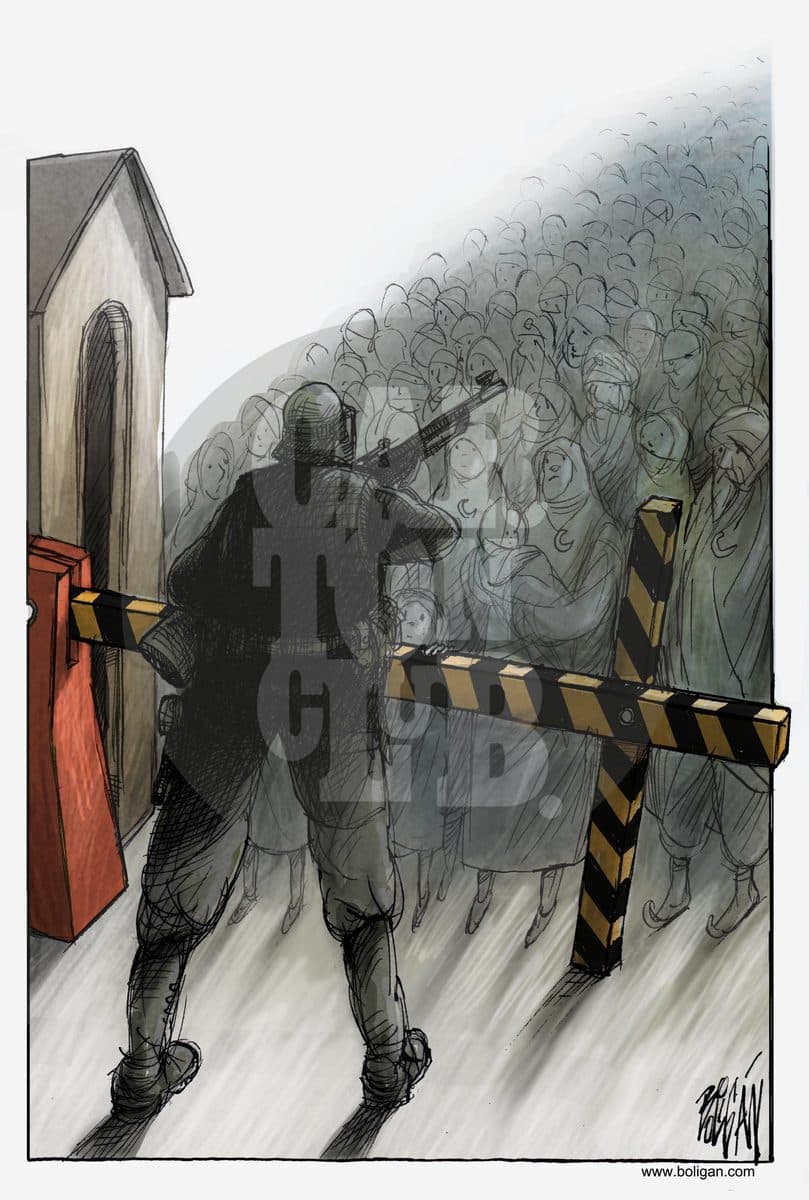 Barreras religiosas, cartón de Ángel Boligán