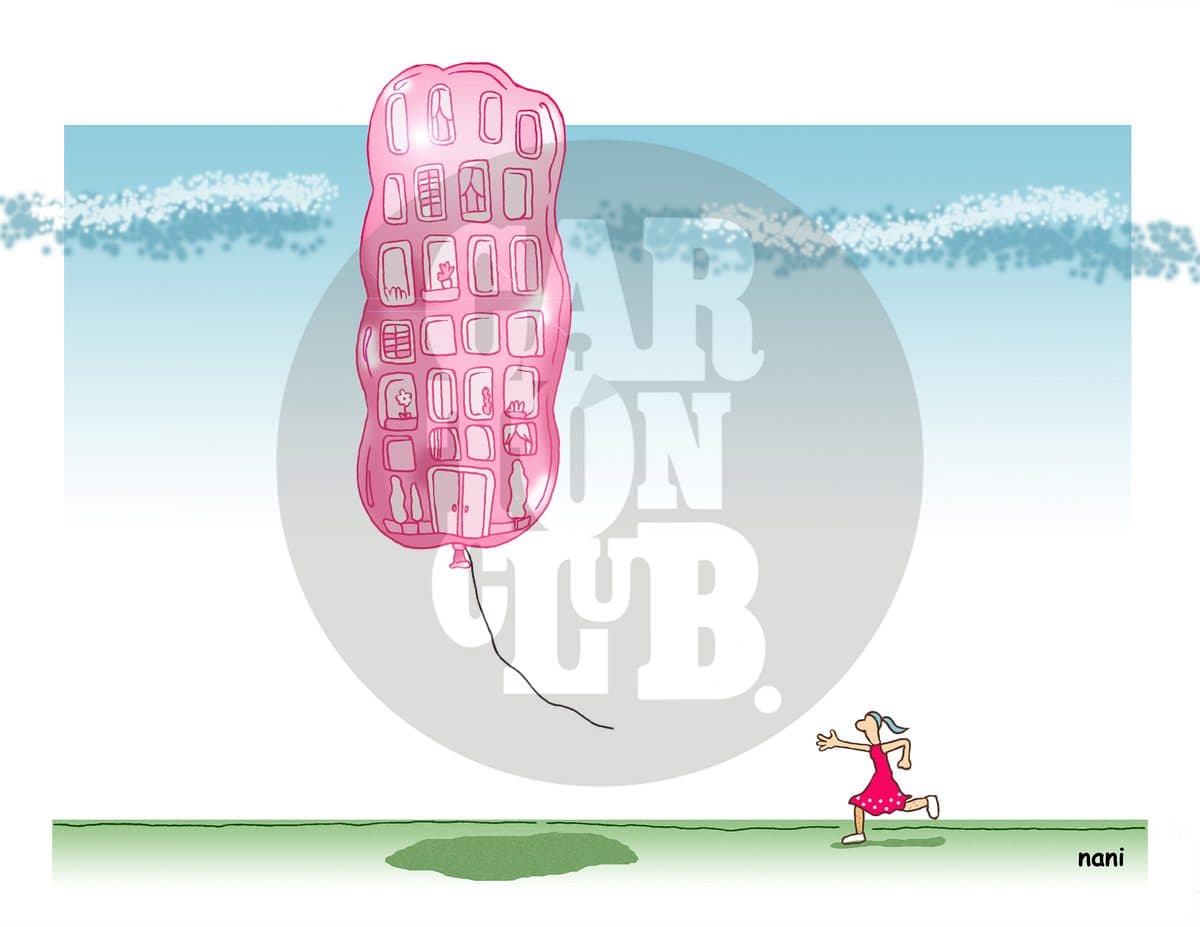 burbuja inmobiliaria, cartón de Nani