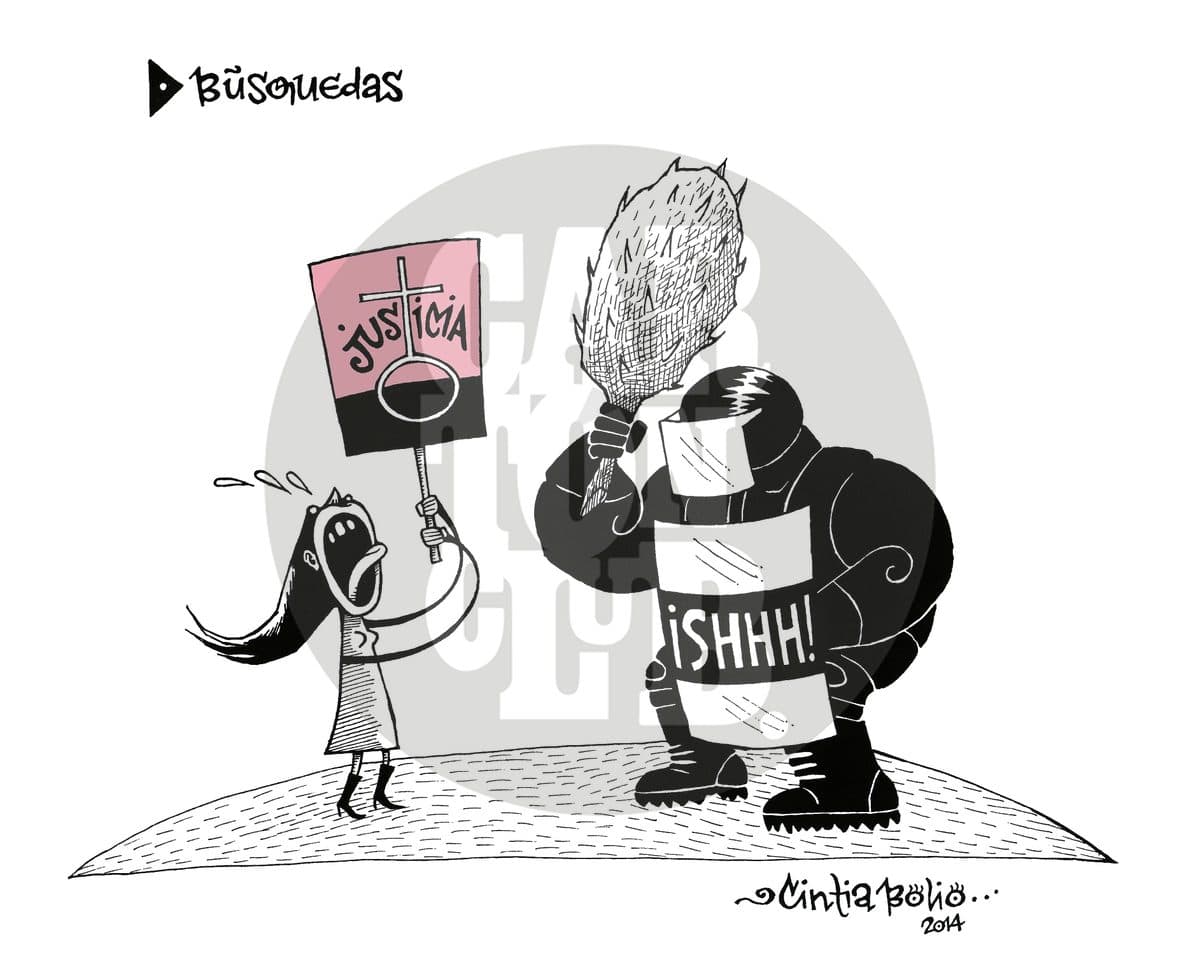 Búsquedas, cartón de Cintia Bolio