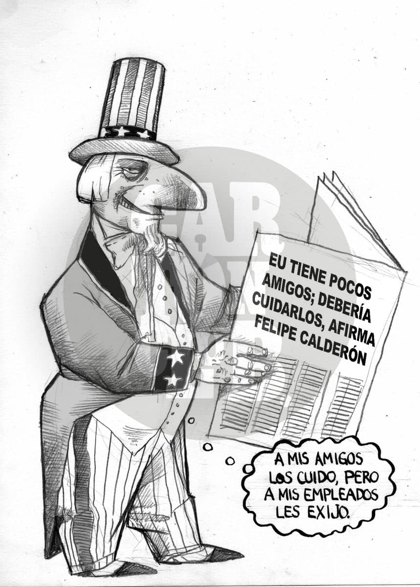 Cada cosa en su lugar, cartón de El Fisgón