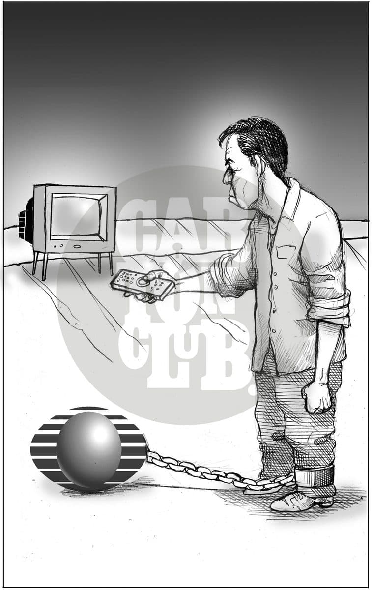 Cadena de Television, cartón de El Fisgón