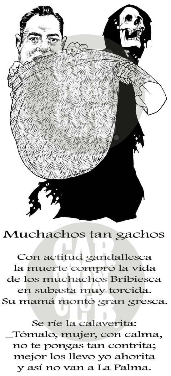 Calavera de los Bribiesca, cartón de Helguera