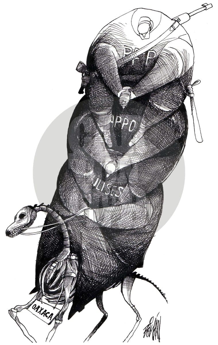 Calavera Oaxaqueña, cartón de Ángel Boligán