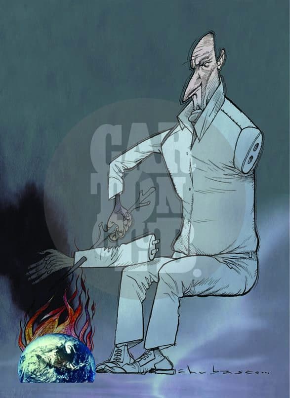 calentamiento, cartón de Chubasco