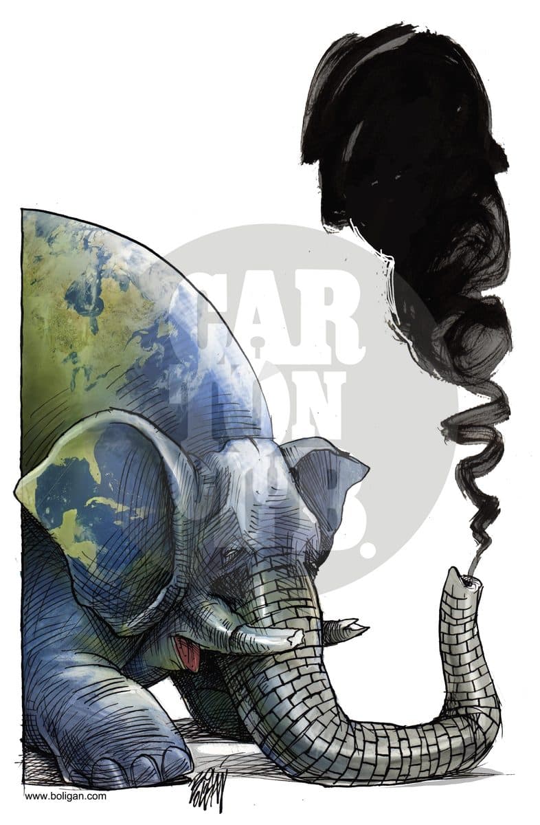 Calentamiento global, cartón de Ángel Boligán