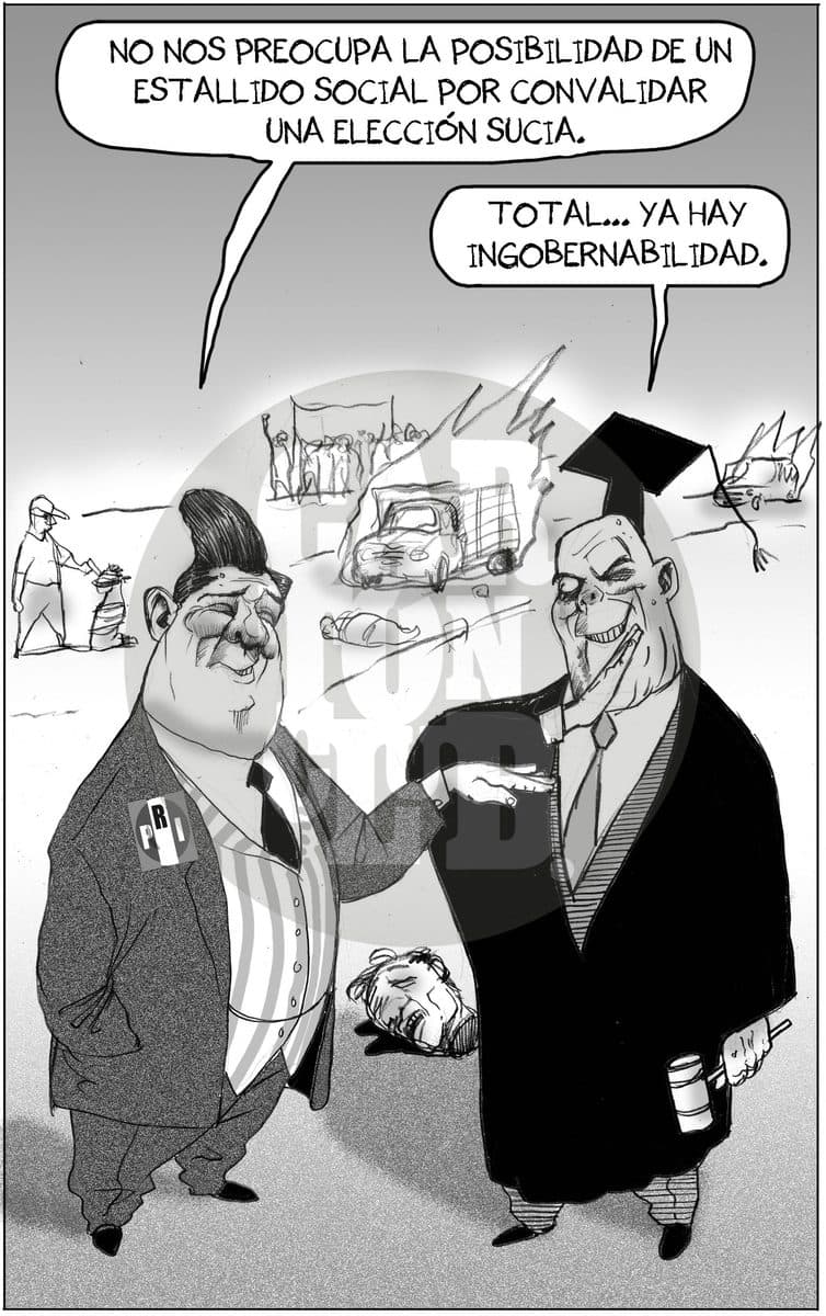 Calificacion de la Elección, cartón de El Fisgón