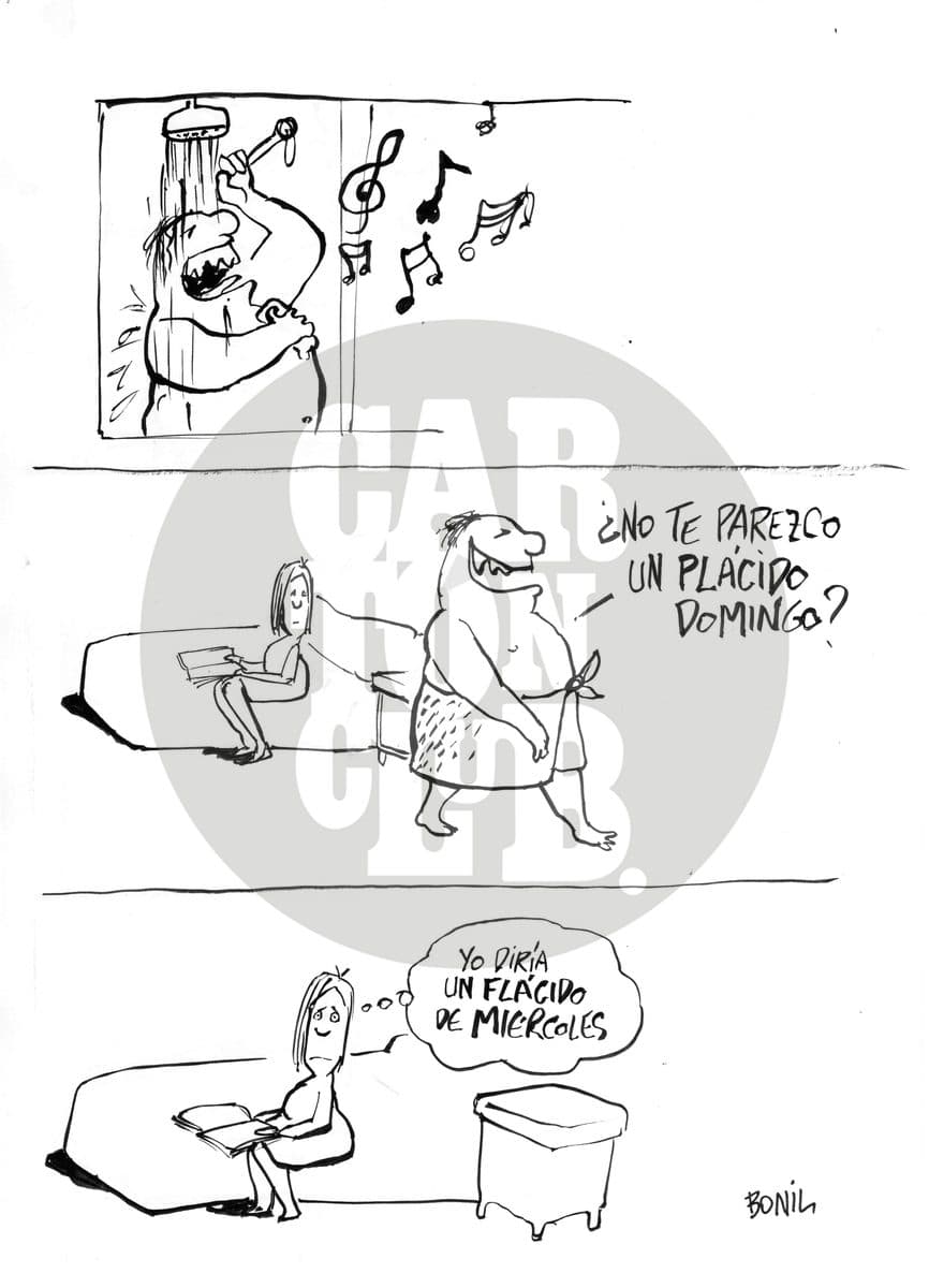Cantor de ducha, cartón de Bonil