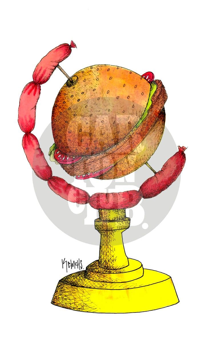 Carne procesada, cartón de Kemchs