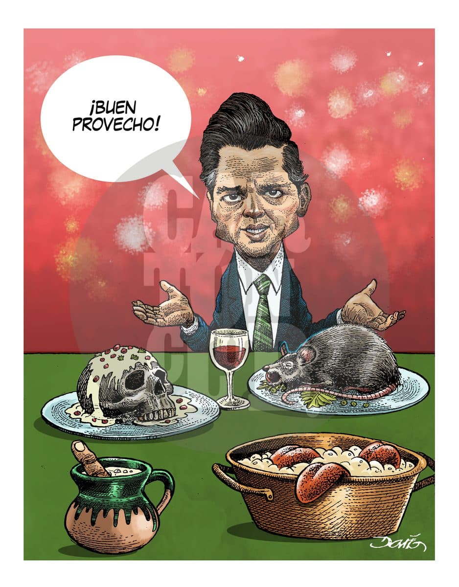 Cena de Nochebuena, cartón de Darío Castillejos