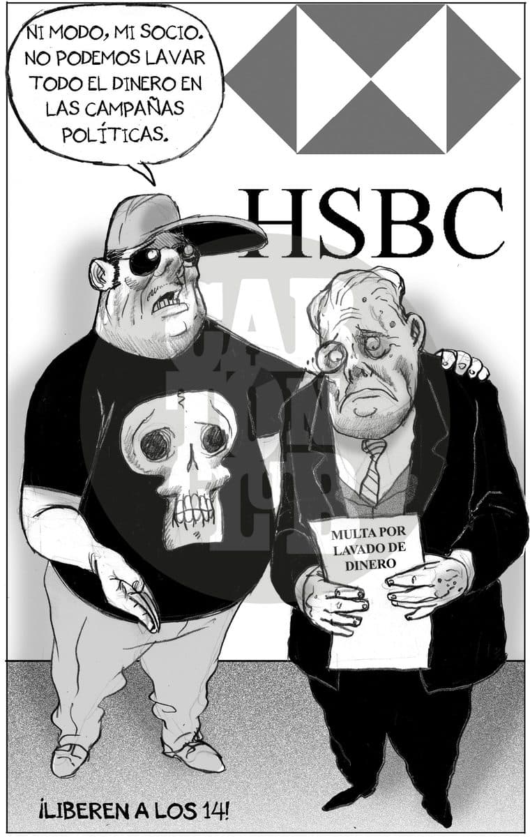 Charla de Negocios, cartón de El Fisgón