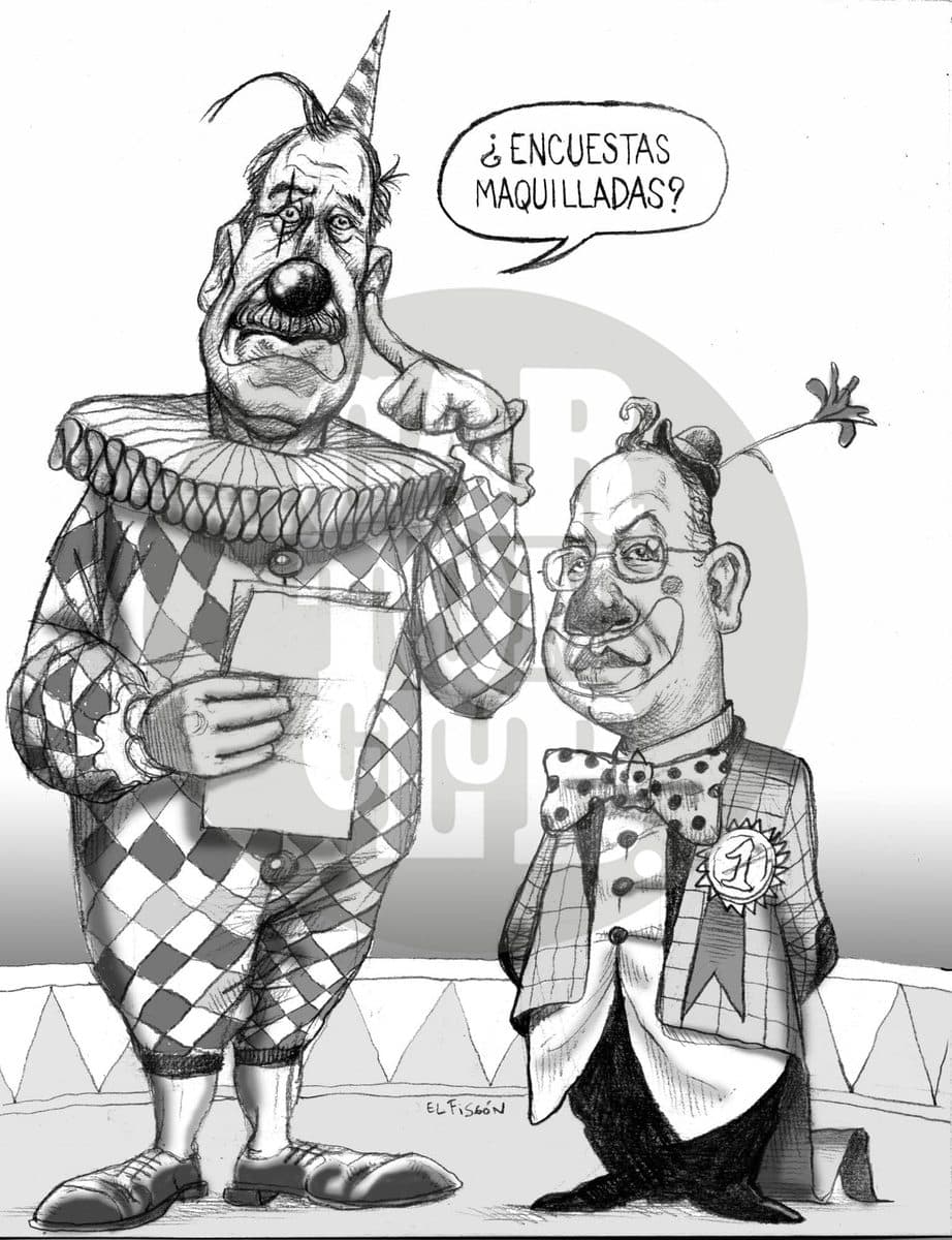 Chente y pipe, cartón de El Fisgón