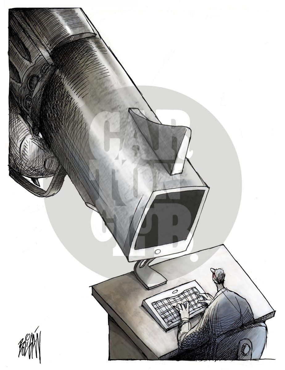 Ciberinfierno, cartón de Ángel Boligán