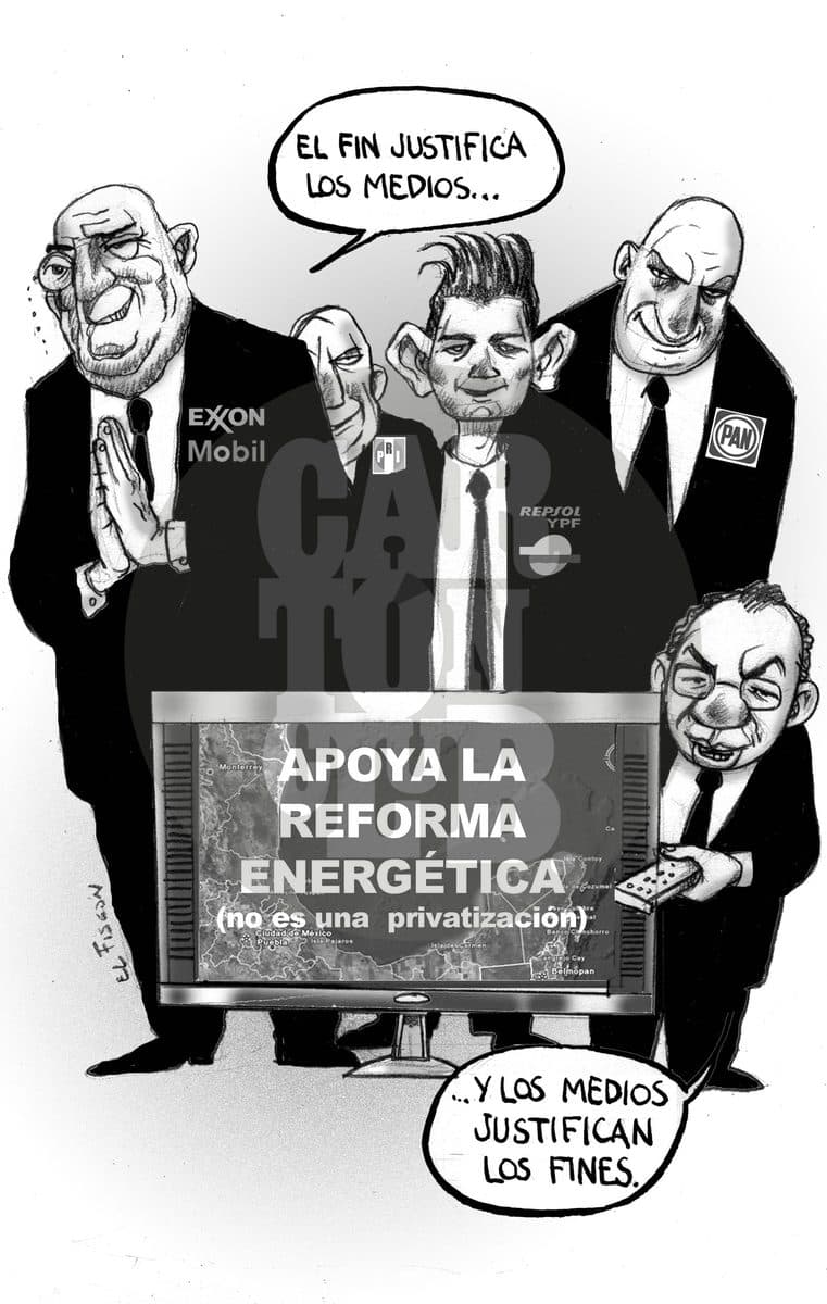 círculo neoliberal perfecto, cartón de El Fisgón