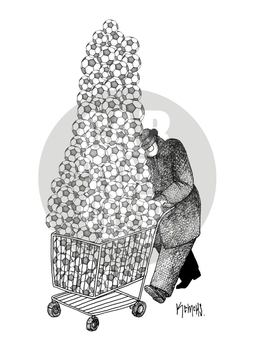 Comprador compulsivo, cartón de Kemchs