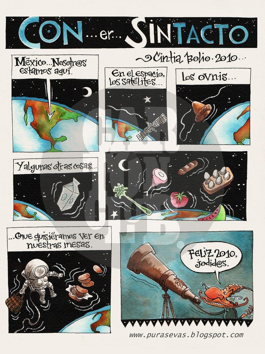 Con...er...SinTacto, cartón de Cintia Bolio
