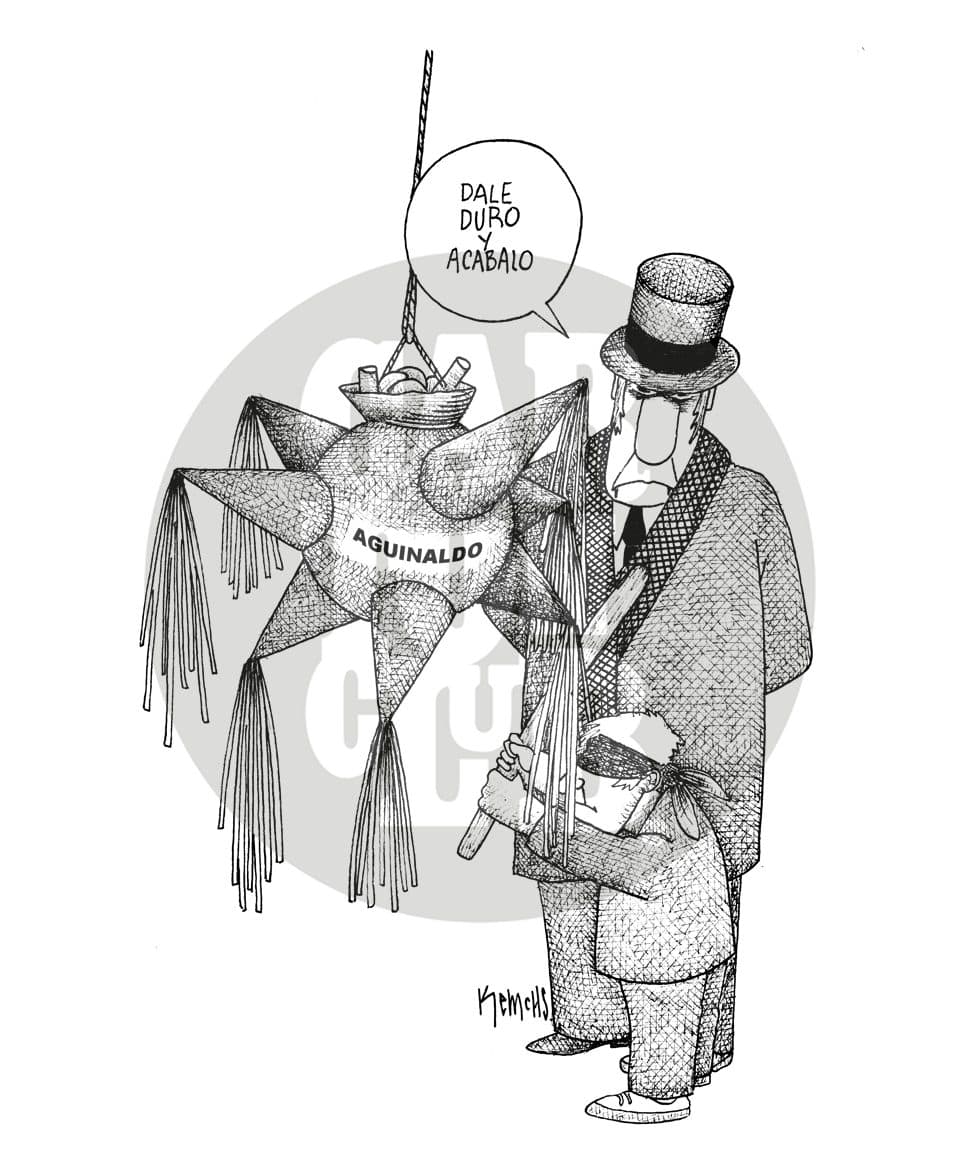 Con los ojos vendados, cartón de Kemchs