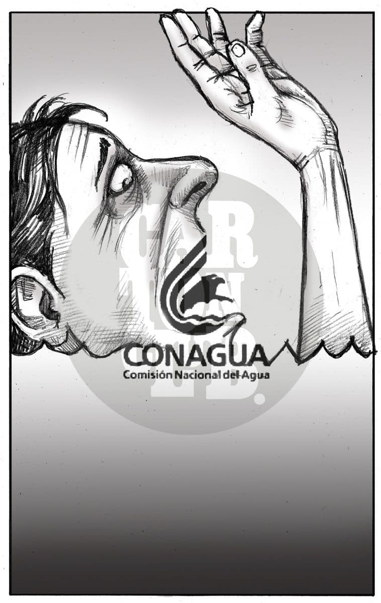 CONAGUA negra, cartón de El Fisgón
