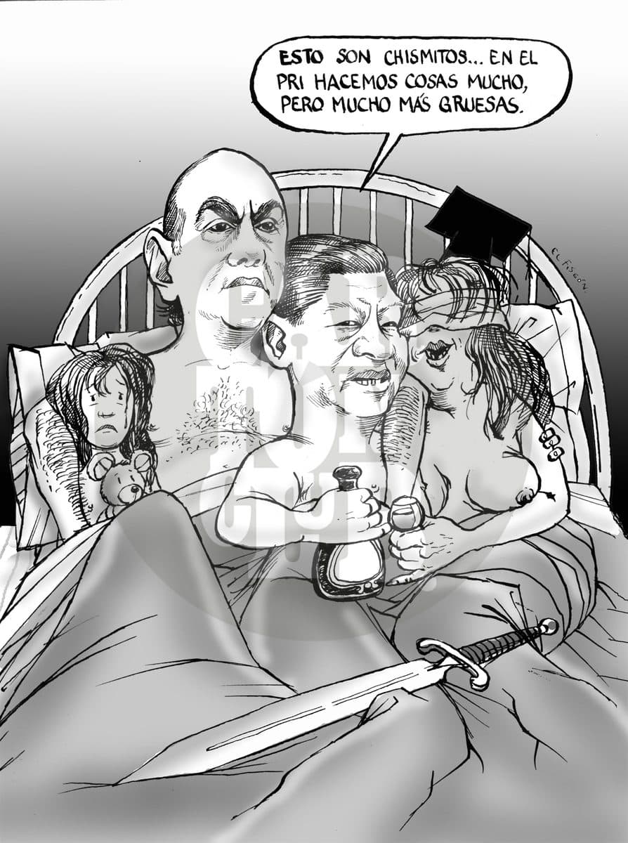 Confesión de parte, cartón de El Fisgón