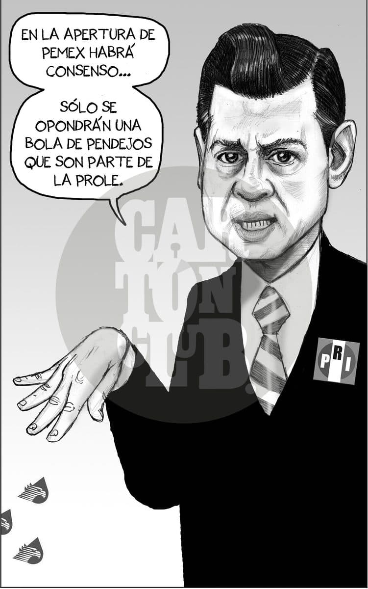 Consenso de la elite, cartón de El Fisgón