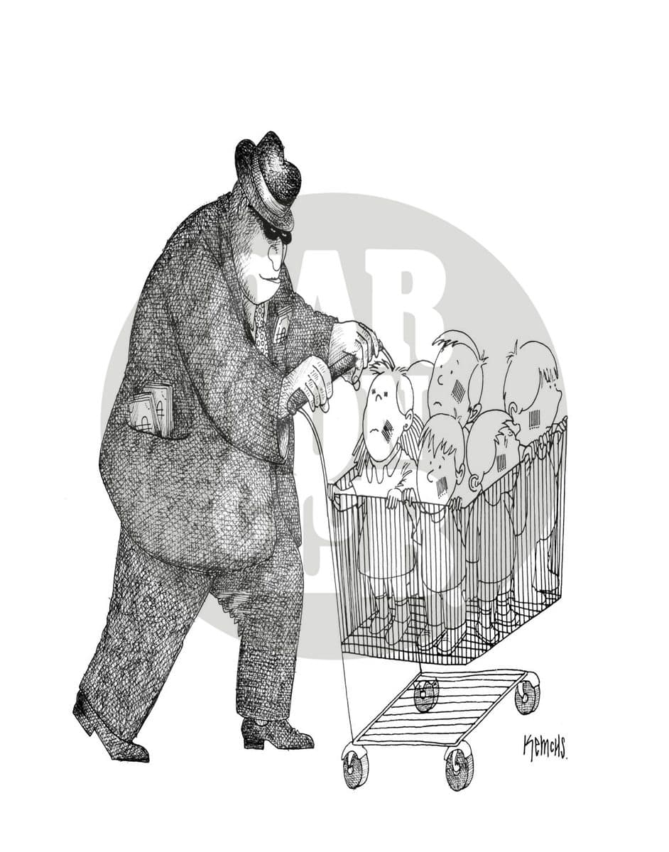 Consumidores compulsivos, cartón de Kemchs