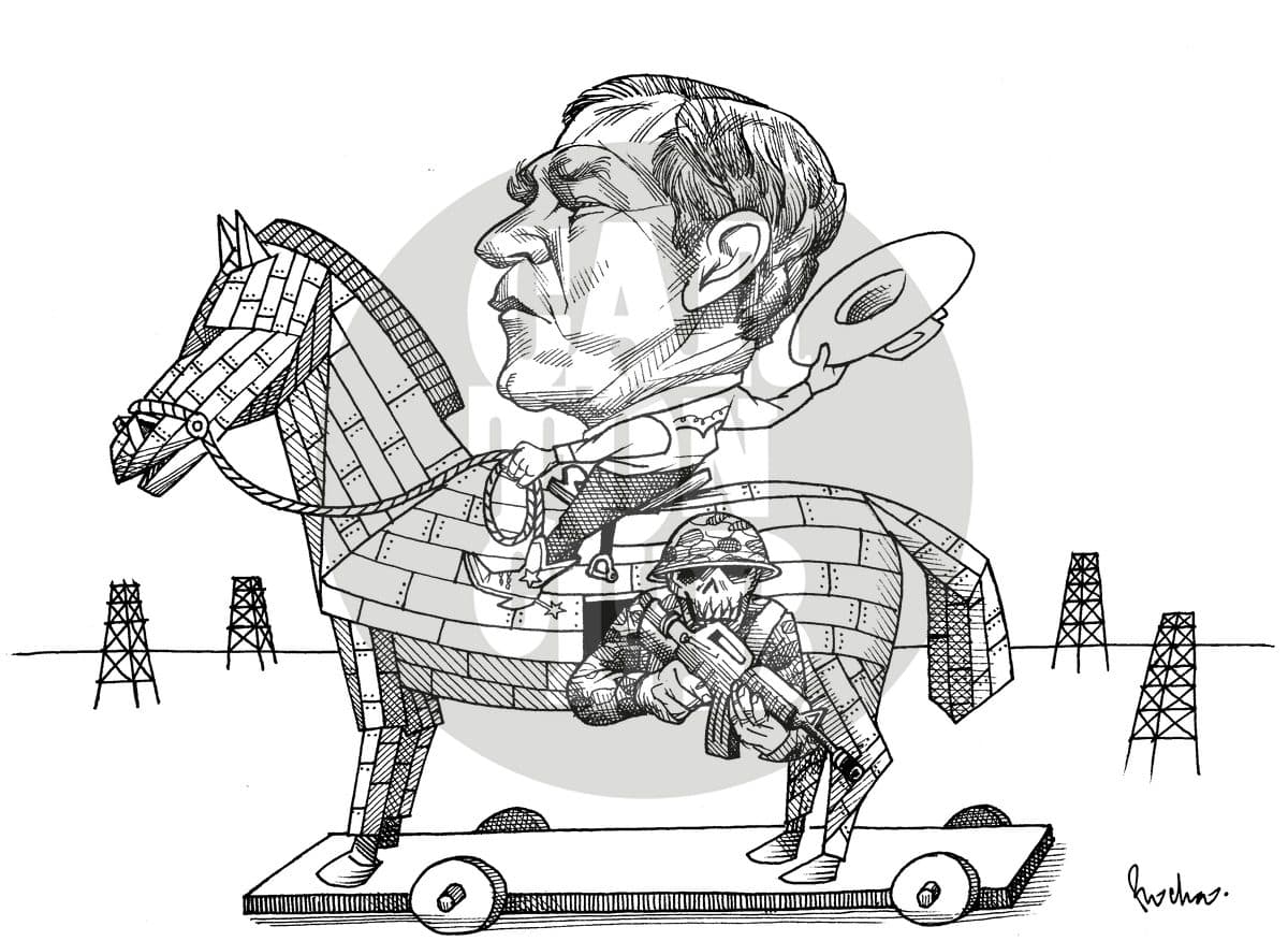 Cowboy de Troya, cartón de Rocha