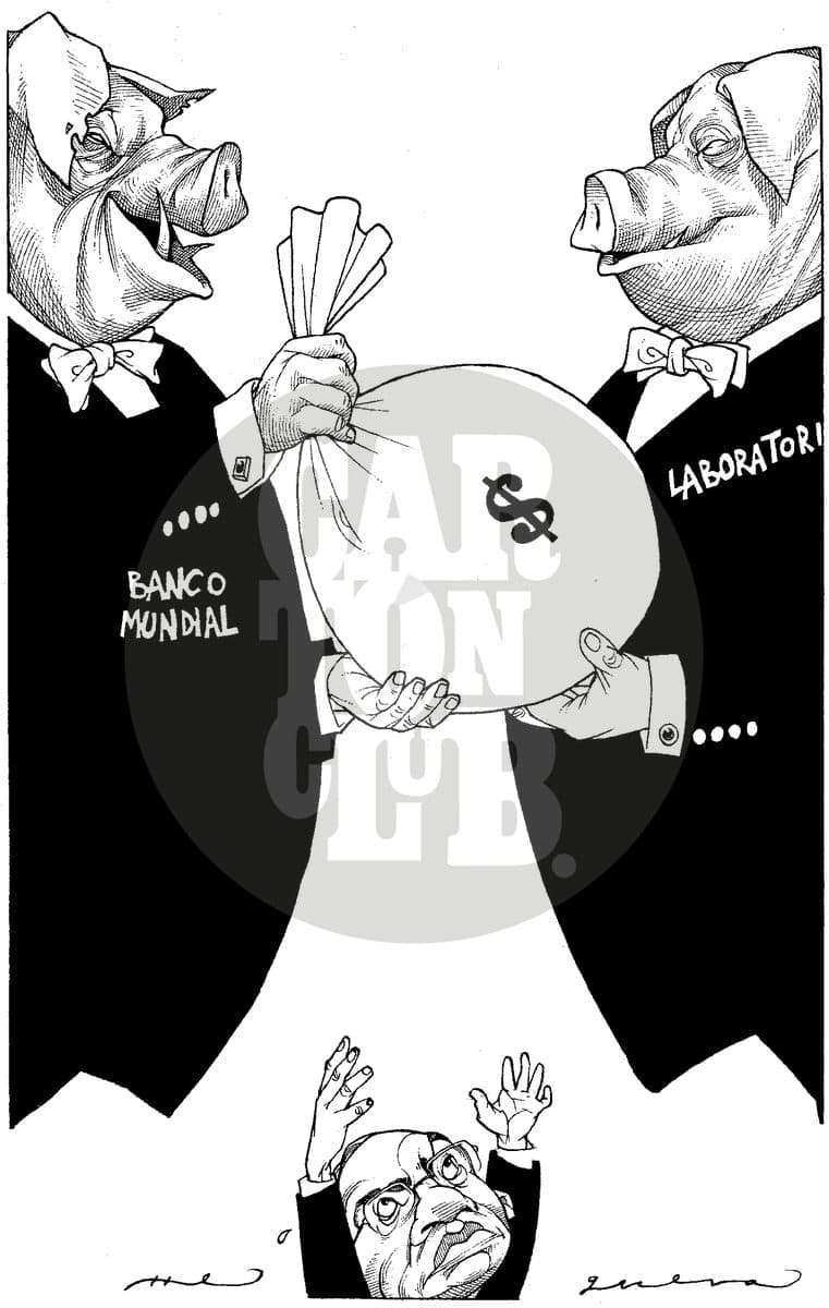 Crisis porcina, cartón de Helguera