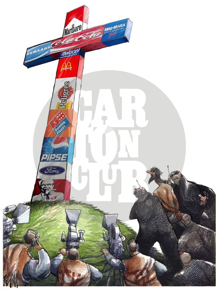 Cristo hoy, cartón de Ángel Boligán