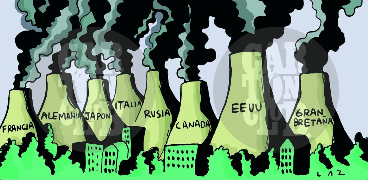 cumbre G-8, cartón de Laz