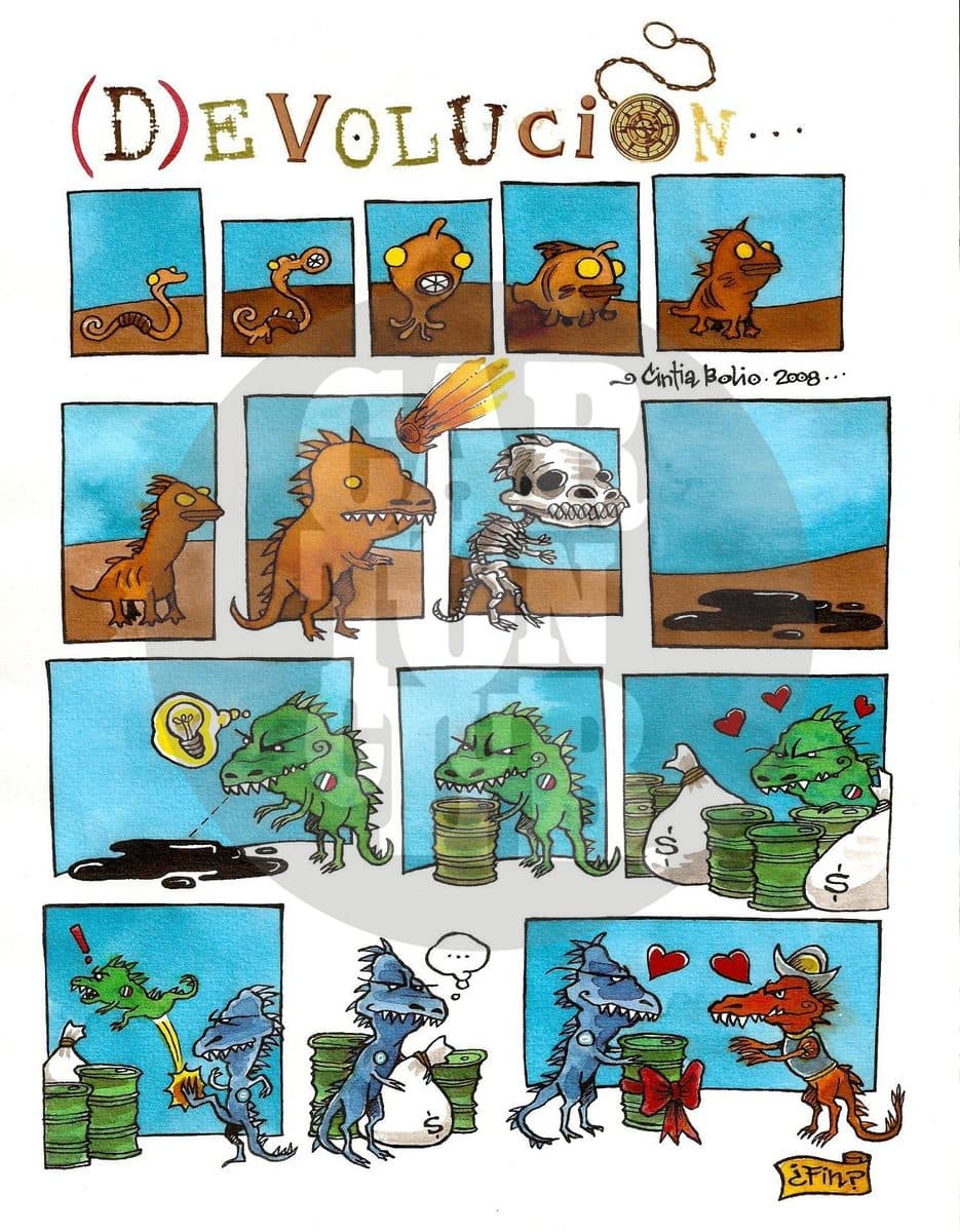 (D)Evolución, cartón de Cintia Bolio
