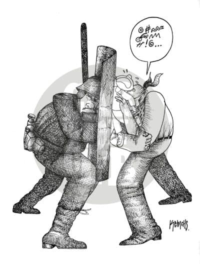 Daños colaterales, cartón de Kemchs