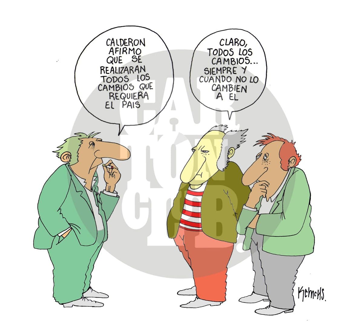 De cambios a cambios, cartón de Kemchs